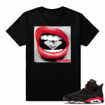 Diamond Lips Infrared 6s sneaker tees | Black shirt