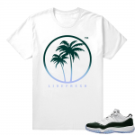 Easter 11 low Jordan matching tee shirt  Live Fresh Palm Logo  White tee