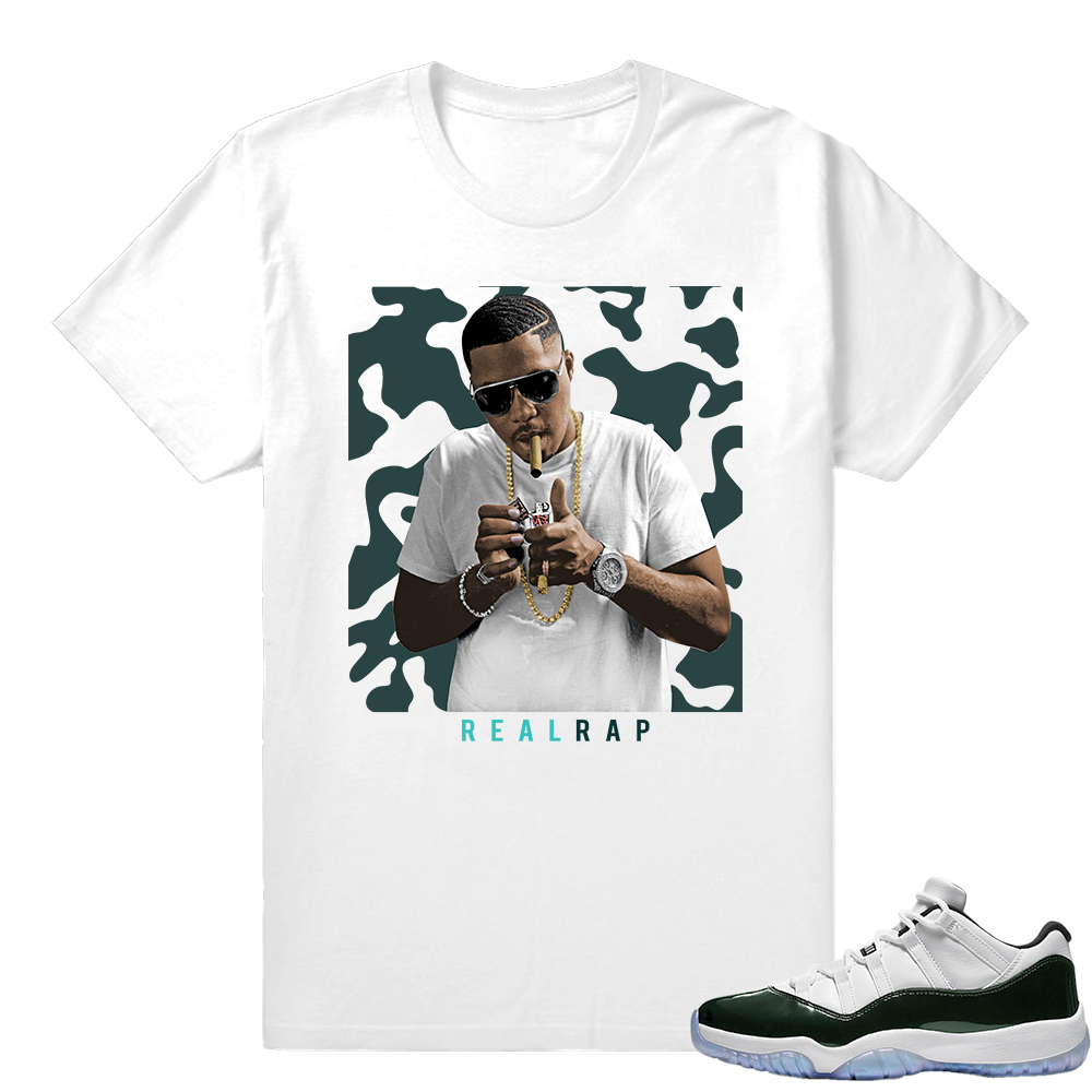 Easter 11s Tee shirt Match  Nas Real Rap  White tee