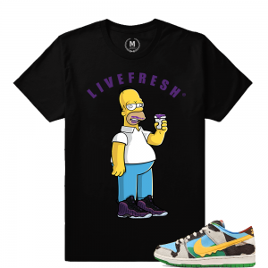 Foamposites - Eggplant Foams t shirt - Live Fresh Homer - Black