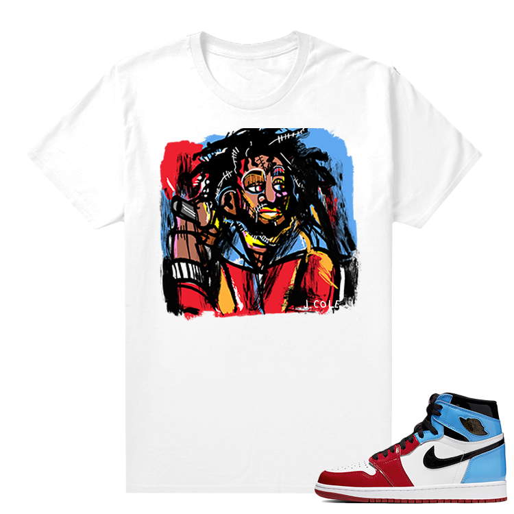 Fearless Jordan 1 shirt White - Abstract JCole