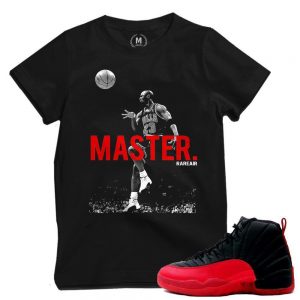 Match Flu Game 12 Jordan Retros | 'No Look Pass' | BLACK T shirt