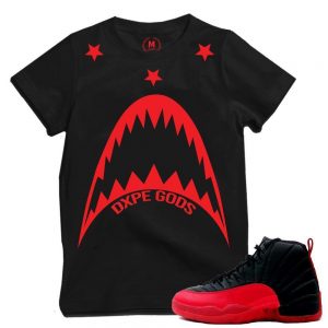 Match Flu Game 12 Jordan Retros | 'DXPE SHARKS' | BLACK T shirt