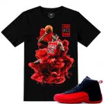 Match Flu Game 12 Jordan Retros | MJ x Dirty Sprite | Black T shirt