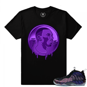 Foamposites - Eggplant Penny Drip Matching T shirt - Black