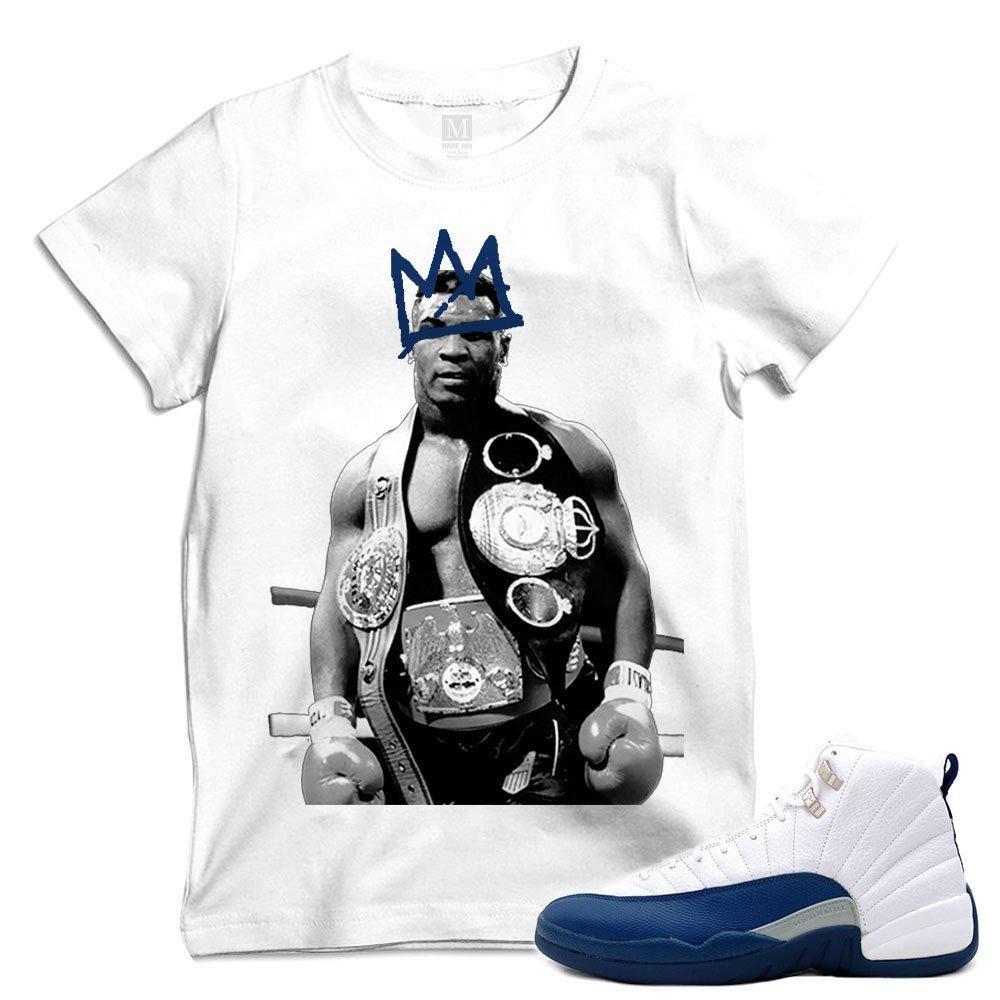 Match French Blue 12 Jordan Retros | 'Tyson x Basquiat' | White T shirt