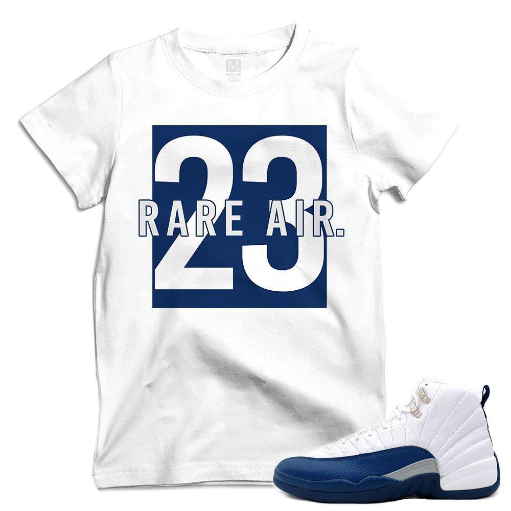 Match French Blue 12 Jordan Retros | 'Rare Air 23' | White T shirt