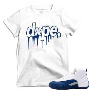 Match French Blue 12 Jordan Retros | 'DXPE DRIP' | White T shirt