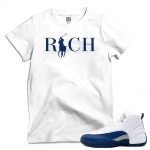 Match French Blue 12 Jordan Retros | 'Country Club Rich' | White T shirt