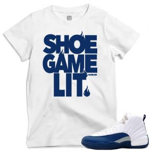 Match French Blue 12 Jordan Retros | 'Shoe Game Lit' | White T shirt