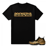 Gold Foamposites Rockstar Black T shirt