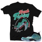 Gone Fishing Foamposite shirts to match 'Fresh Fishing' Black Sneaker Tees shirt