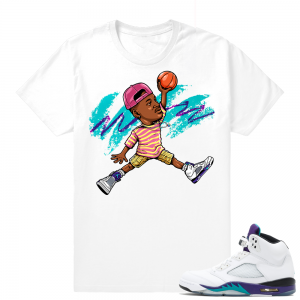 Match Grape 5s 2018 | Fresh Prince Jumpman | White shirt