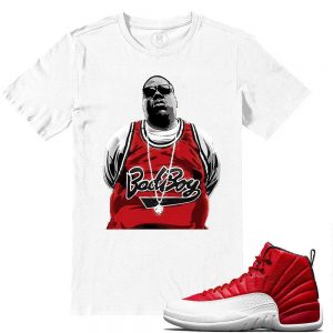 Match Gym Red 12 Jordan Retros | Biggie Bad Boy Jersey | White T shirt