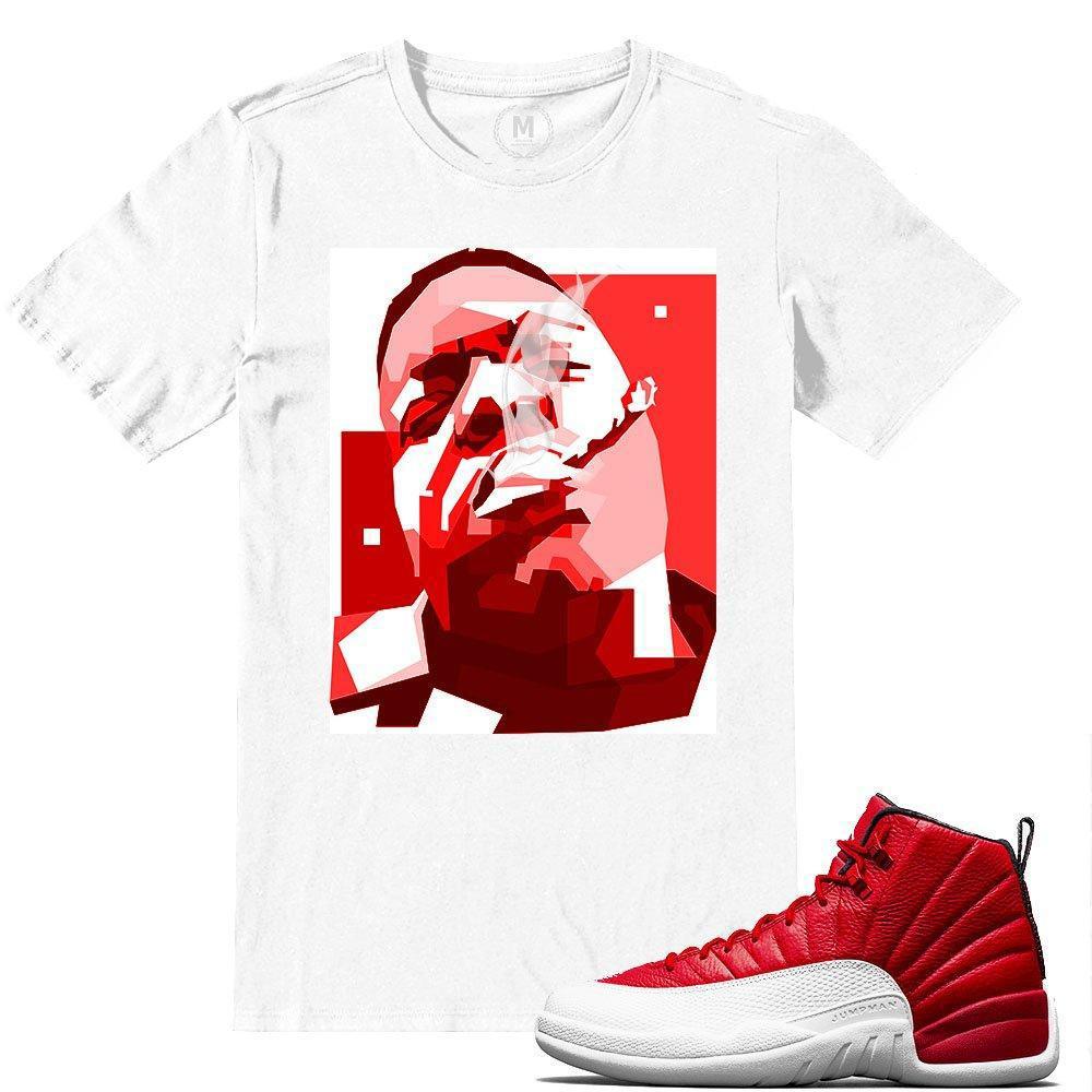 Match Gym Red 12 Jordan Retros | Notorious BIG | White T shirt