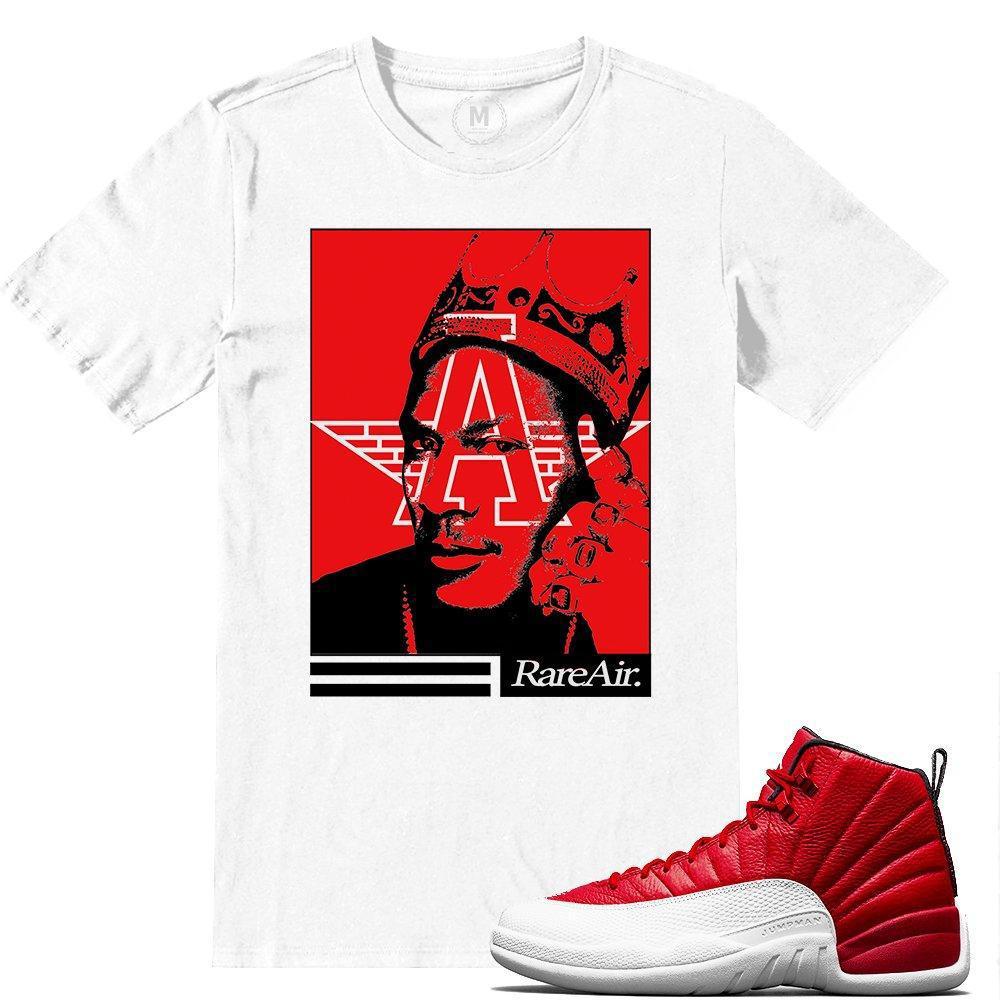 Match Gym Red 12 Jordan Retros | King MJ | White T shirt