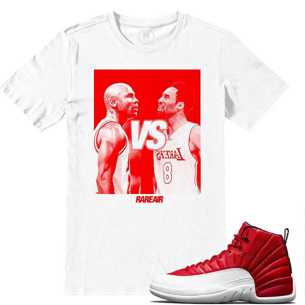 Match Gym Red 12 Jordan Retros | MJ VS Kobe | White T shirt