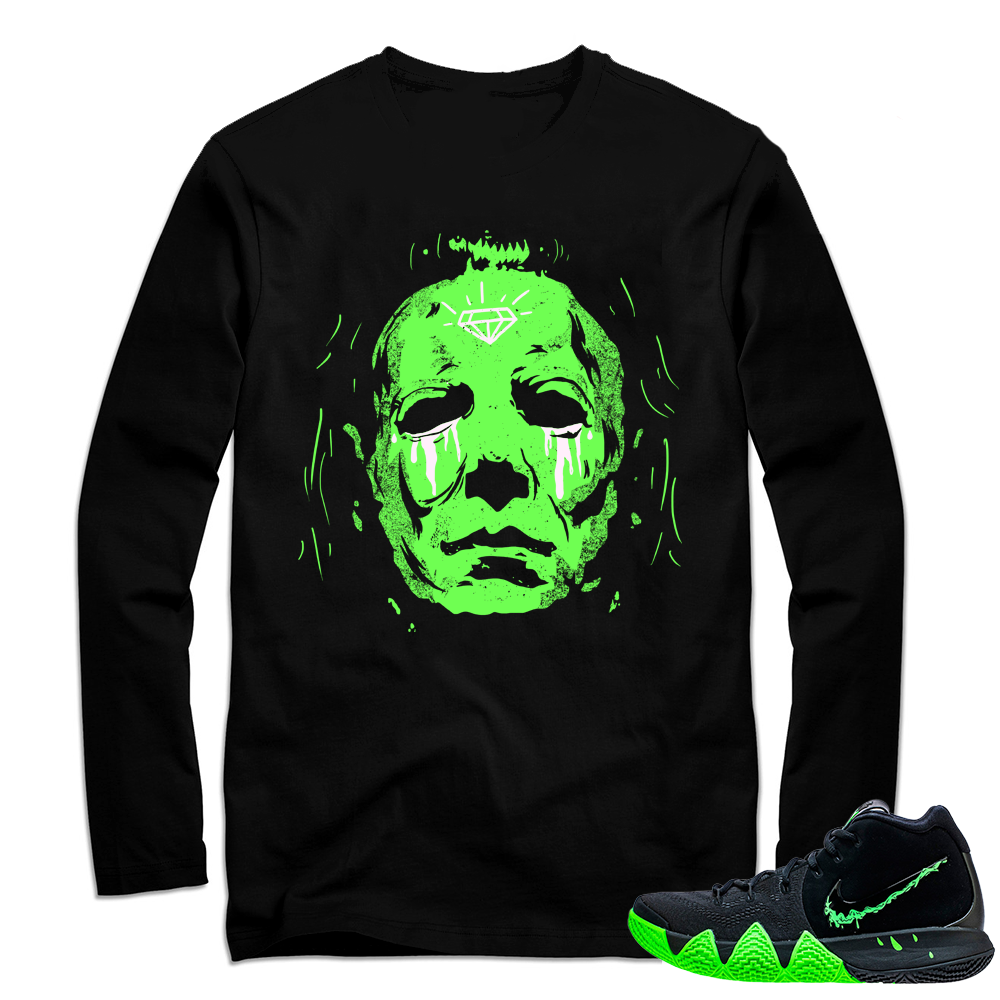 Halloween Kyrie 4 | Michael Myers | Black Long Sleeve shirt