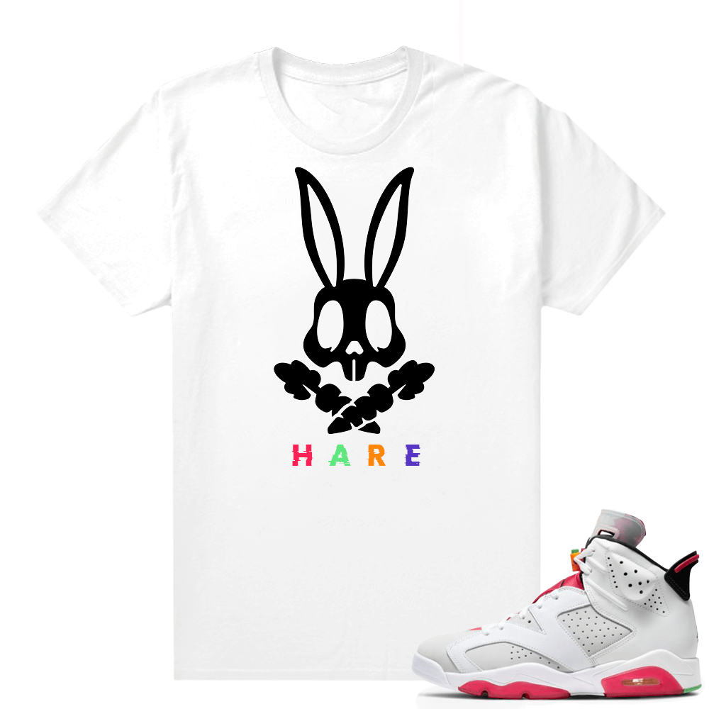 Hare 6s shirt - White - Hare Danger