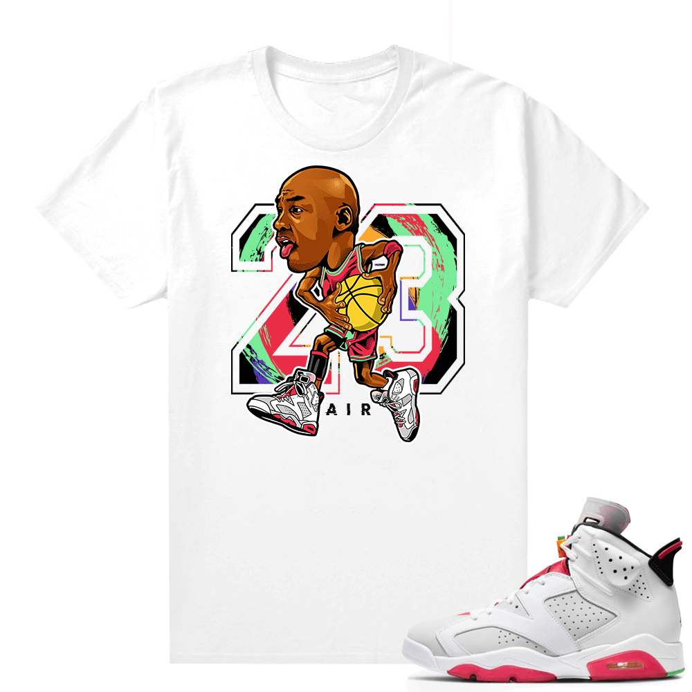 Hare 6s shirt - White - MJ Toon