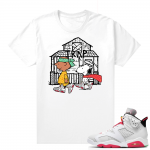 Hare 6s shirt - White - Snoopy Trap House