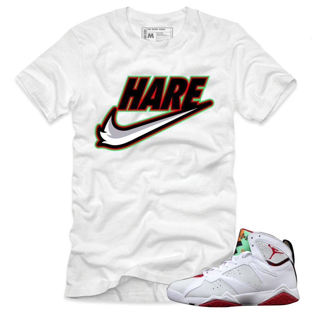 Jordan 7 Hare shirts to match 'Hare Swoosh' White Sneaker Tees shirt