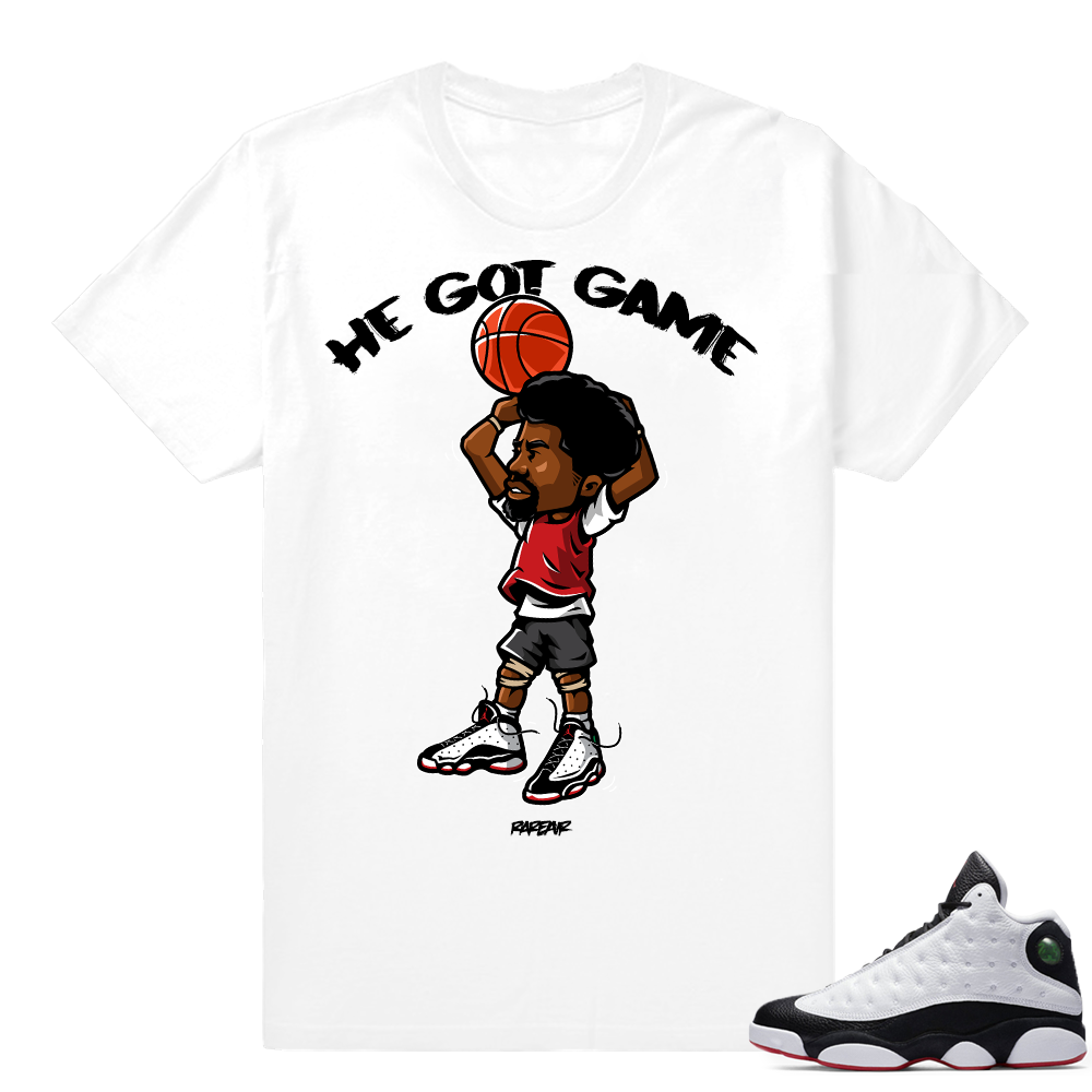 He Got Game 13 shirt match sneakers  He Got Game Jumper  White tee