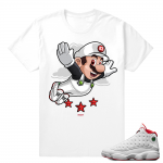 Jordan 13 - History of Flight T shirt - Mario Fly - White