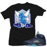 Jordan 5 Hornets Midnight Navy shirts to match 'Fresh Hornet' Black Sneaker Tees shirt