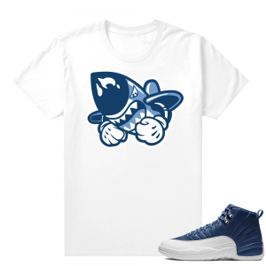 Indigo 12s sneaker shirts - White - Bruiser Logo