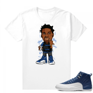 Indigo Jordan 12 shirts - White - Kodak Glee