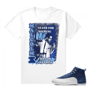 Indigo Jordan 12 shirts - White - Malcolm X