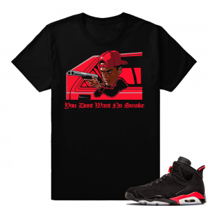 Jordan Retro 6 Infrared | No Smoke | Black shirt