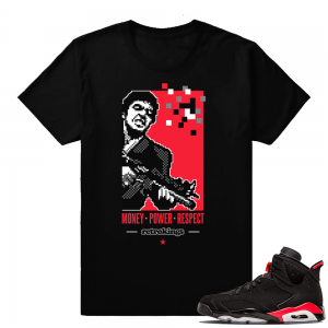 Air Jordan 6 Infrared sneaker tees | Say Hello | Black shirt