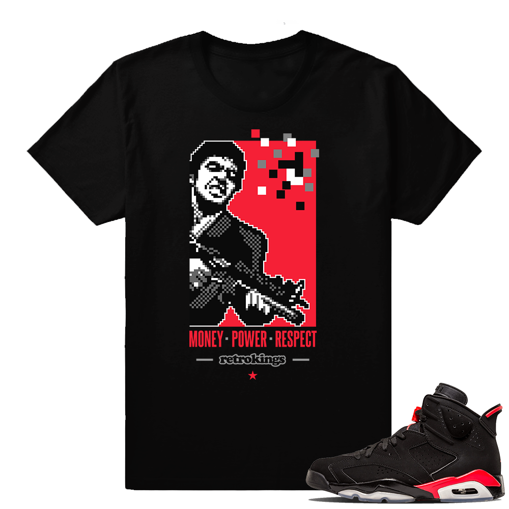 Air Jordan 6 Infrared sneaker tees | Say Hello | Black shirt