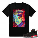 Air Jordan 6 Infrared sneaker tees | Trippy Genius | Black shirt