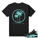 Island Green 13s shirt black - Live Fresh Palm Logo