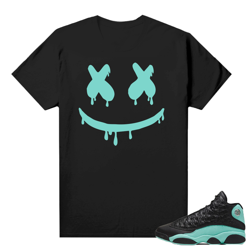 Island Green 13s shirt black - Smiley Drip