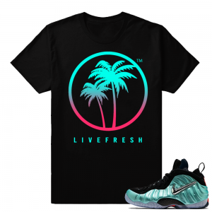 Foamposites Island Green - Live Fresh Palm Logo Shirt to match - Black