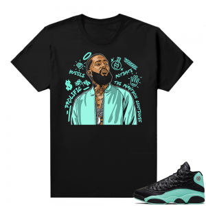 Island Green shirt to match Jordans - Black - Nipsey Tribute