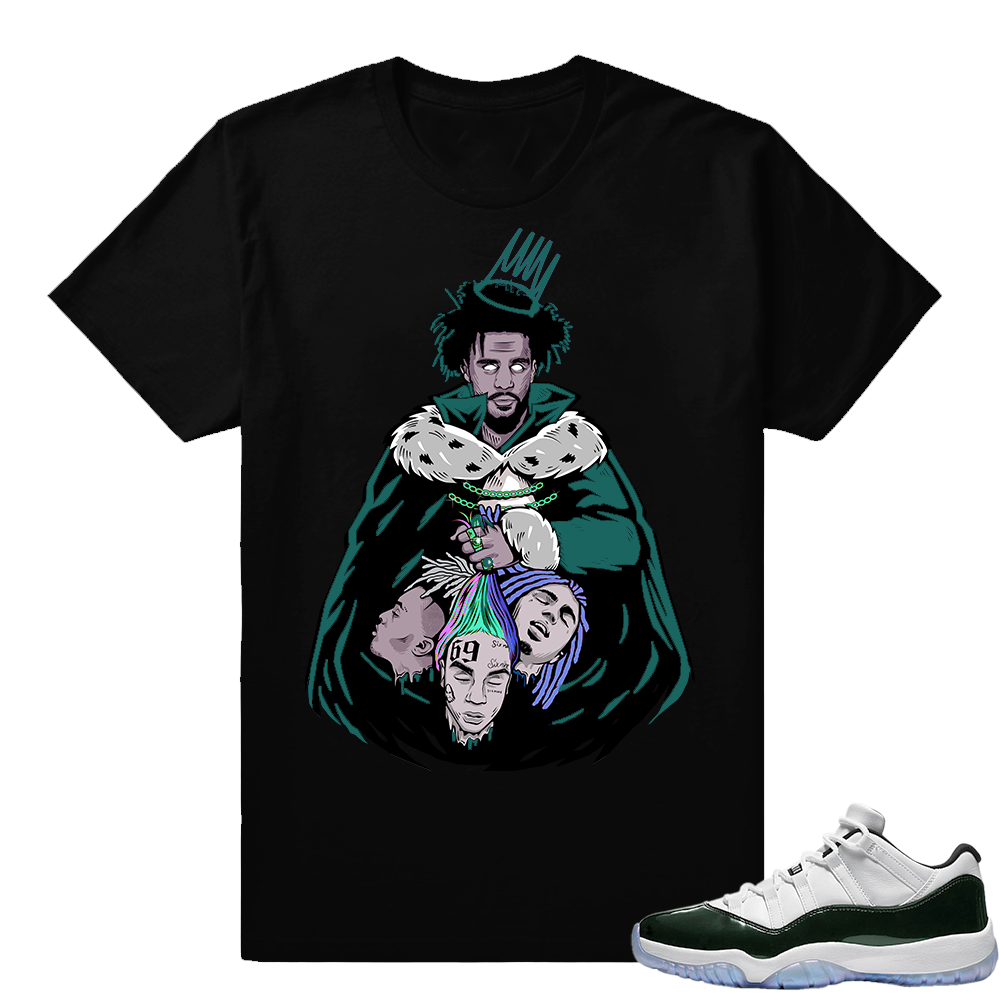 J cole Shirt  Emerald 11s  Black tee