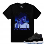 Match Jordan 11 Space Jam 2016 | Cole World Space Jam | Black T shirt