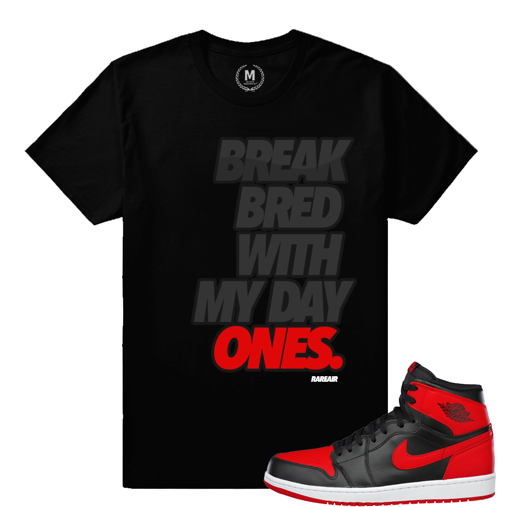 Match Banned 1s Jordan Retro | Day Ones | Black T shirt