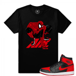 Match Banned 1s Jordan Retro | Air Spidey | Black T shirt