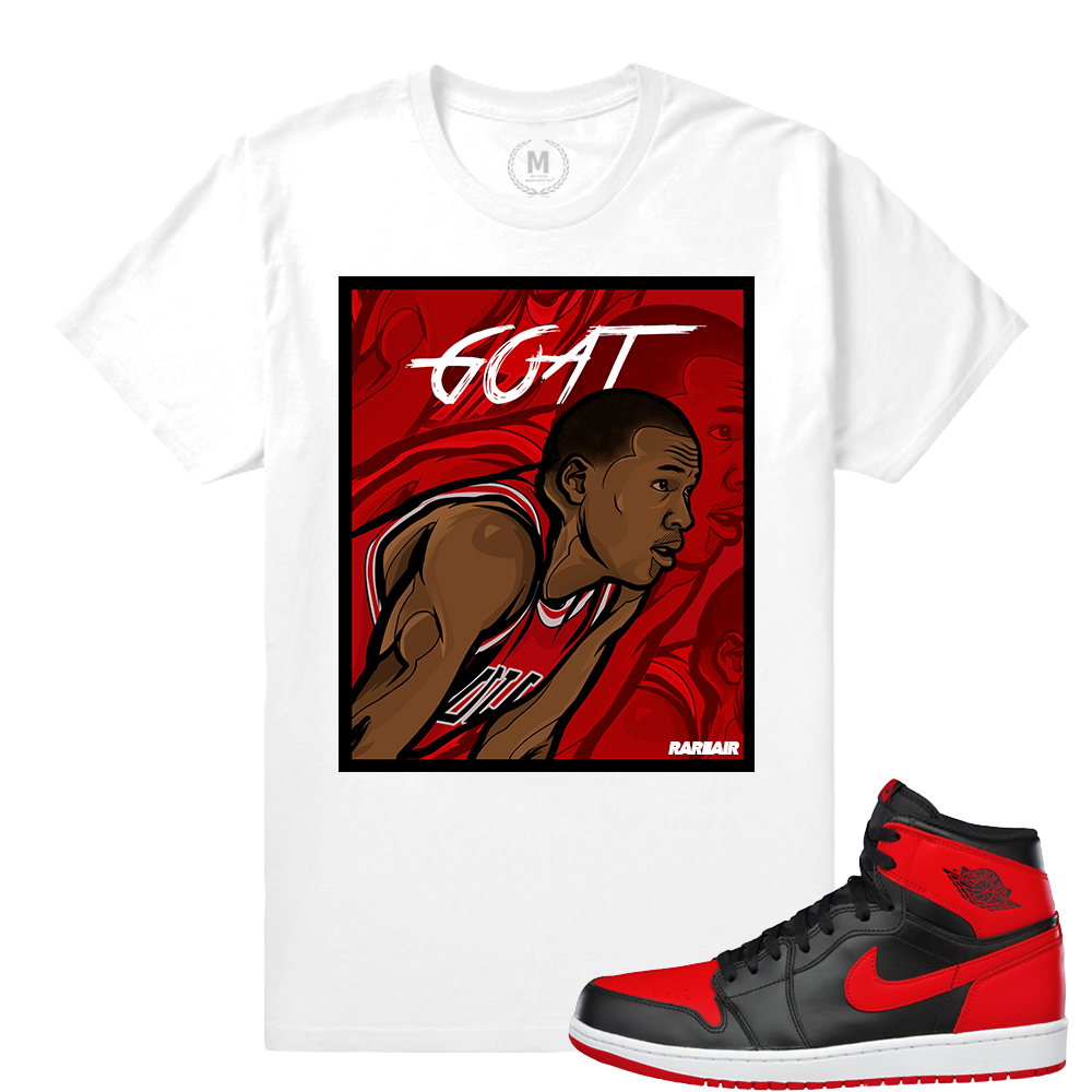 Match Banned 1s Jordan Retro| GOAT | White T shirt