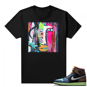 Jordan 1 Biohack sneaker tees shirts - Black - Abstract Art