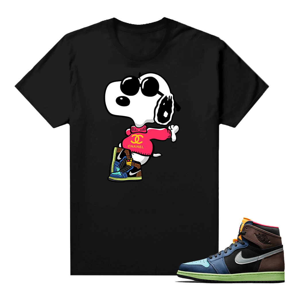 Jordan 1 Biohack sneaker tees shirts - Black - Fly Snoopy