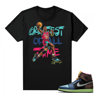 Jordan 1 Biohack sneaker tees shirts - Black - Greatest of All Time V1