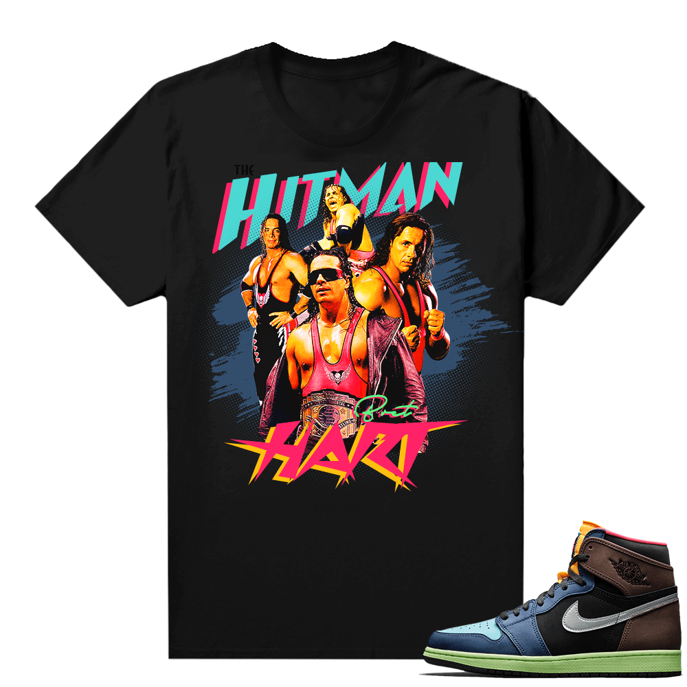 Jordan 1 Biohack sneaker tees shirts - Black - Hitman Hart