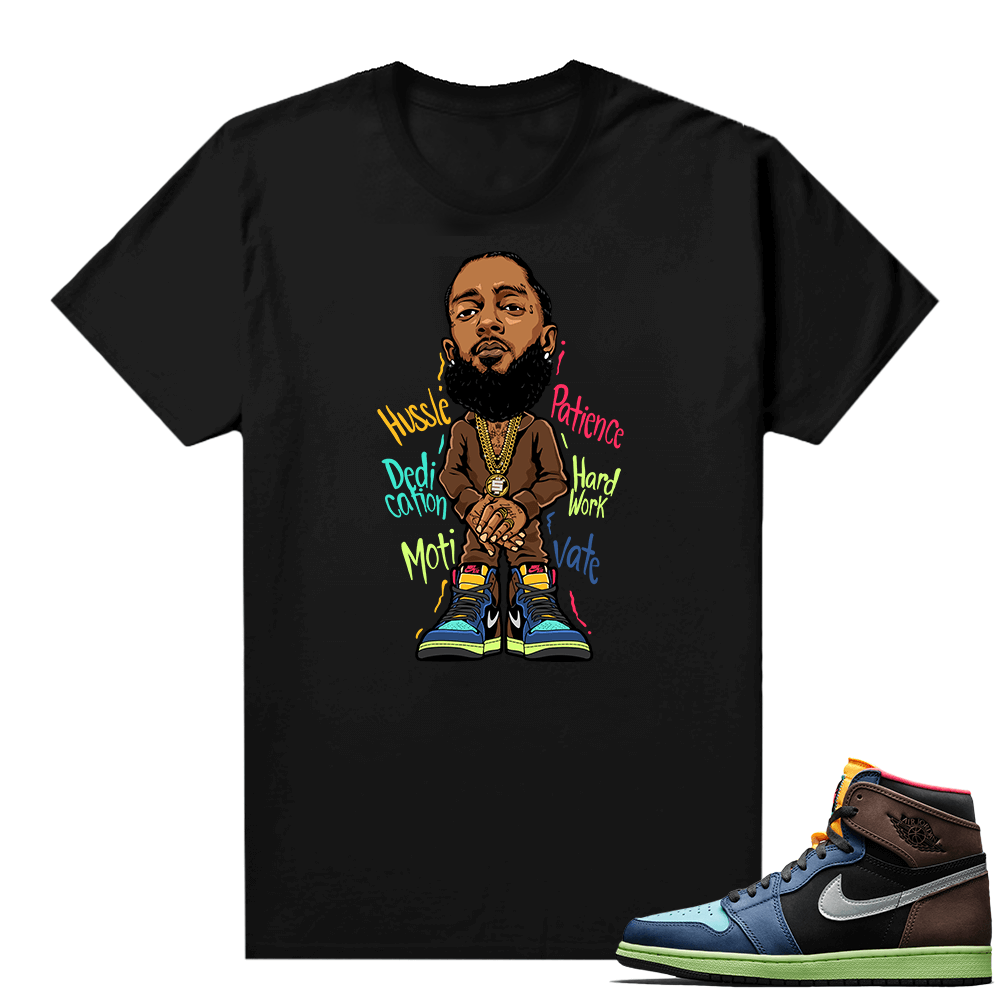 Jordan 1 Biohack sneaker tees shirts - Black - Nipsey Hussle